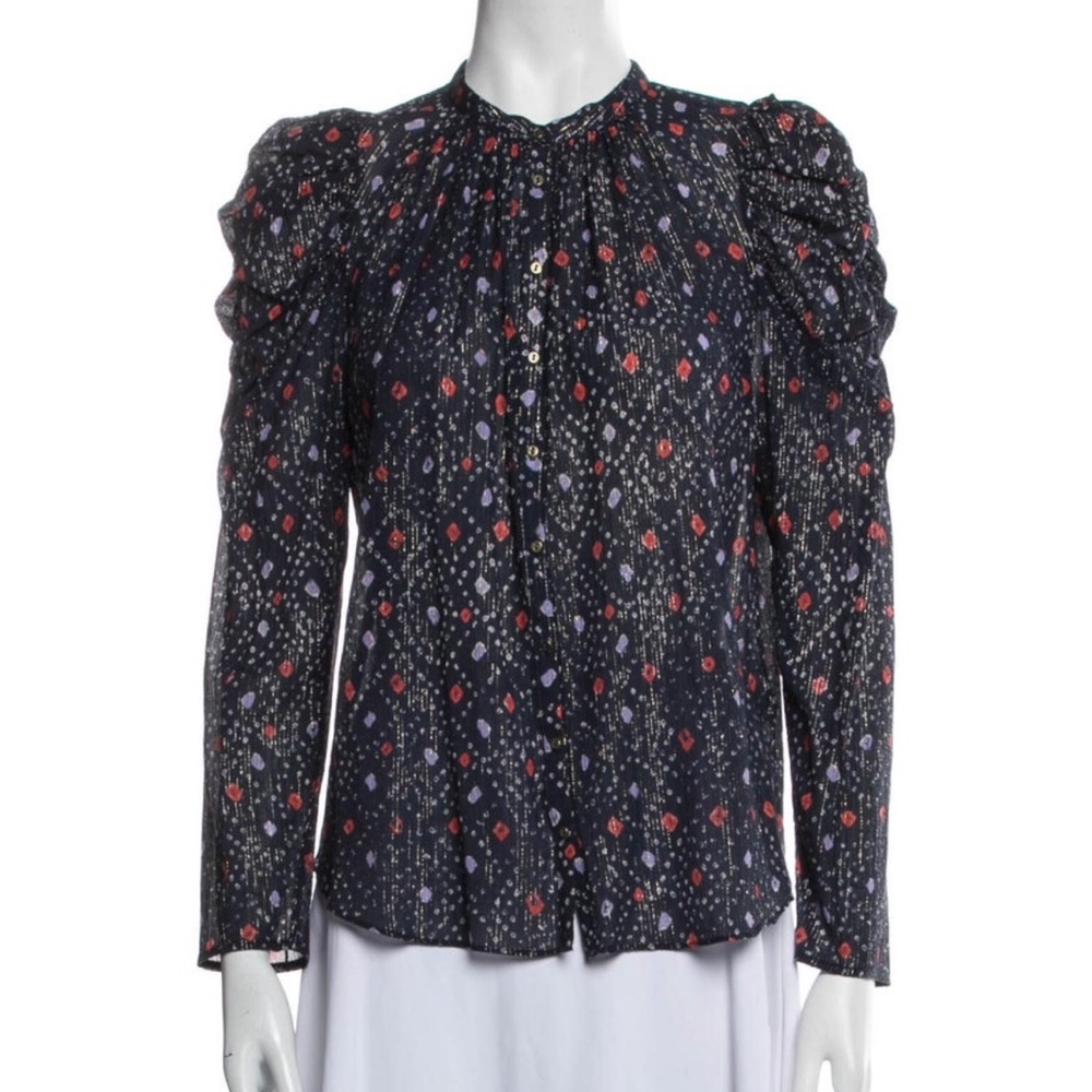 Ulla Johnson floral metallic blouse